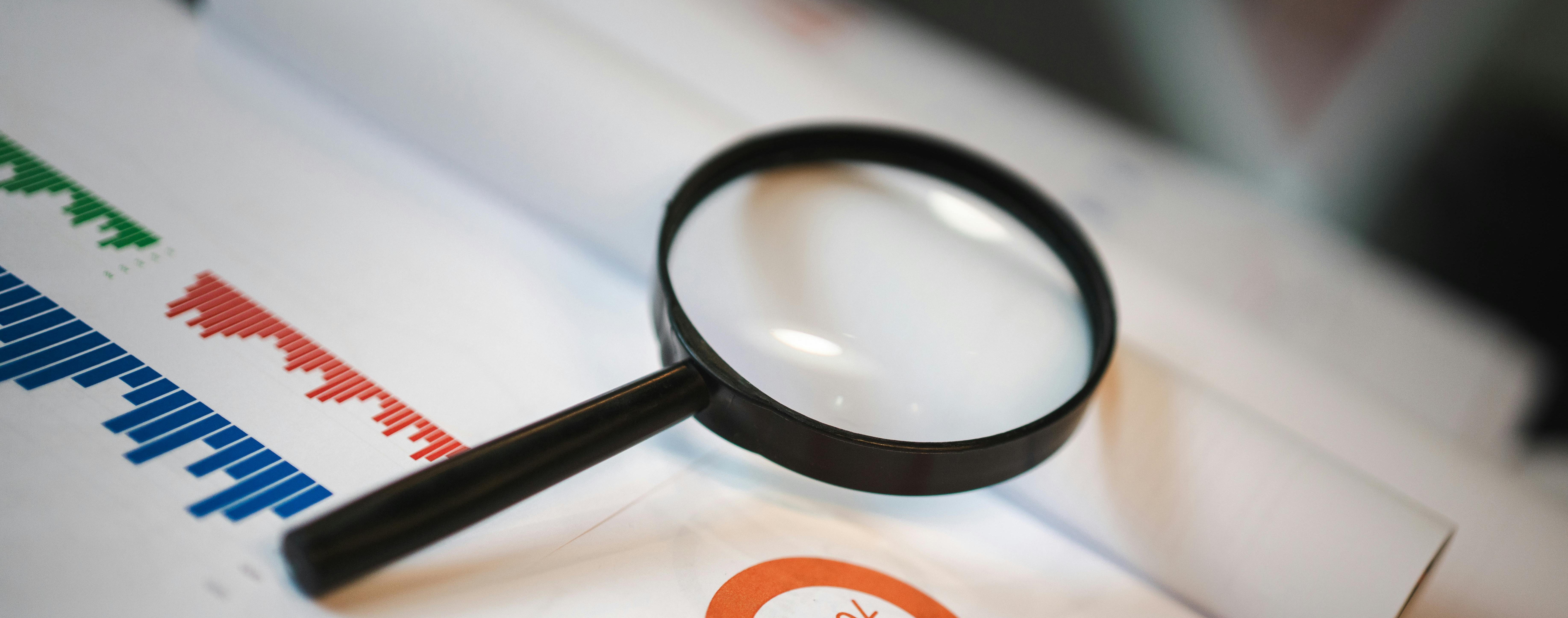 magnifying glass over data